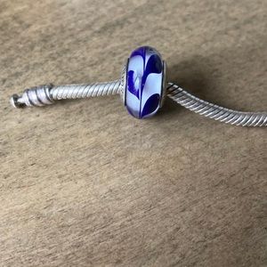 PANDORA Retired Blue Swirl Charm